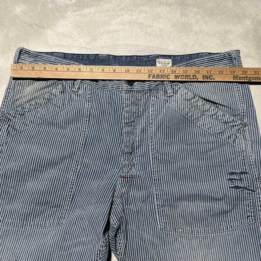 Polo Ralph Lauren Hickory Stripe Naval Clothing Carpenter SZ 38 Denim Shorts - Picture 3 of 12